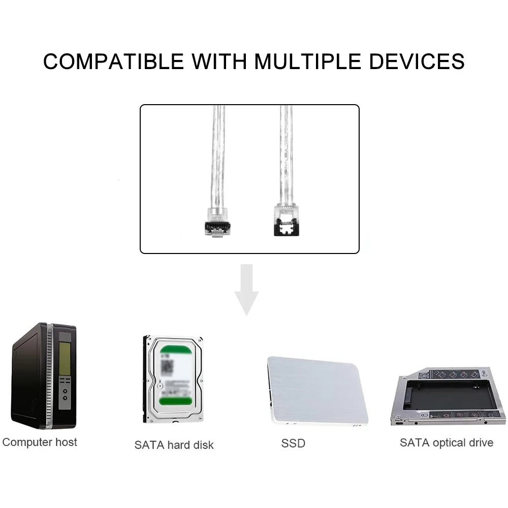 SATA 3.0 III 6Gb/s 10cm Hard Disk Drive Data Serial ATA Straight Cable 26AWG for HDD SSD Cord line 7pin sata cable 10 CM
