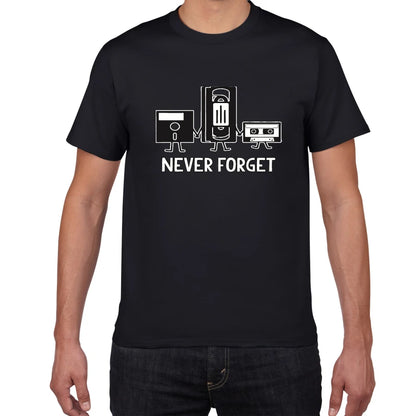 Men Clothing Never Forget Sarcastic Graphic Music Novelty Funny TShirt Male Harajuku Retro T Shirts Ropa Hombre Camisetas