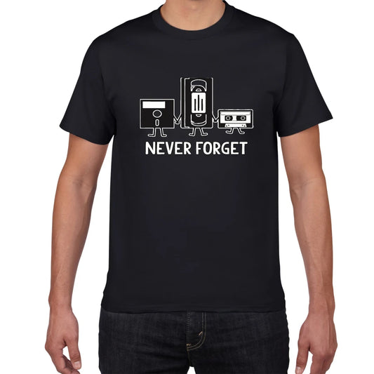 Men Clothing Never Forget Sarcastic Graphic Music Novelty Funny TShirt Male Harajuku Retro T Shirts Ropa Hombre Camisetas