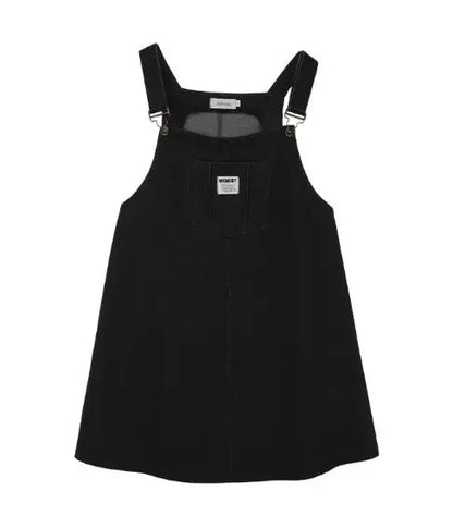 Children Clothing Girls Denim Dress Spring 2024 New Fashion Casual Large Pocket Strap Casual Simple Solid Color Girls Dress
