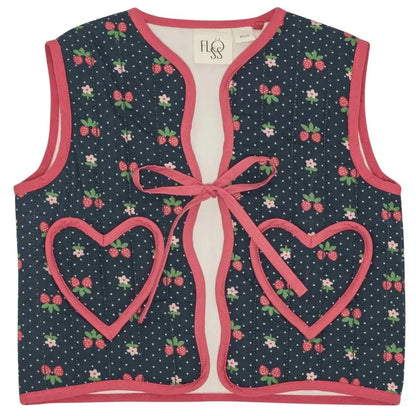 Kids Girls Clothes 25AW New Toddler Cute Bow Strawberry Printed Dresses Denim Vest Dress Jeans Children Clothing