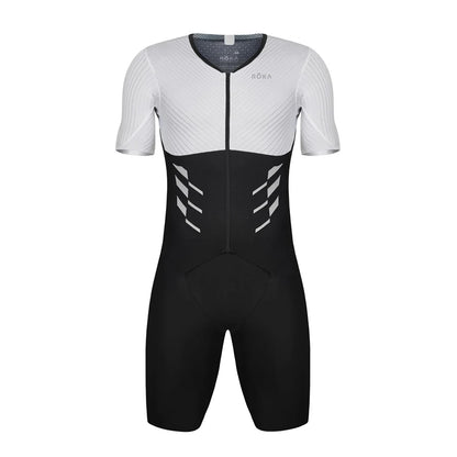 ROKA Triathlon Suit Men Short Sleeve Cycling Jersey Jumpsuit Triathlon Speedsuit Trisuit Ciclismo Hombre Ropa Running Clothing