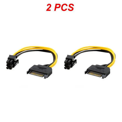 PCI Express 15 Pin to 6 Pin SATA Power Video Card Supply Adapter Cable 20cm