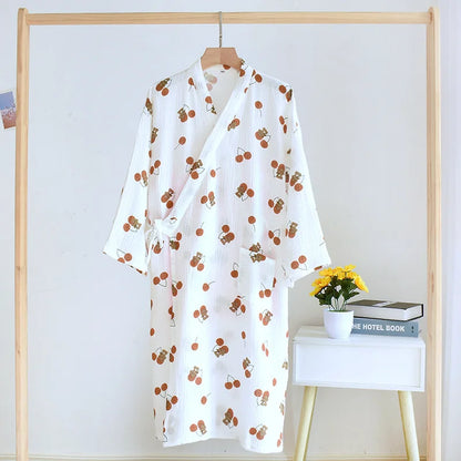 New Cotton Women Robe kimono pajamas Spring Summer Cozy gauze pajamas nightgown Dressing Female bathrobe Sleepwear long pijama