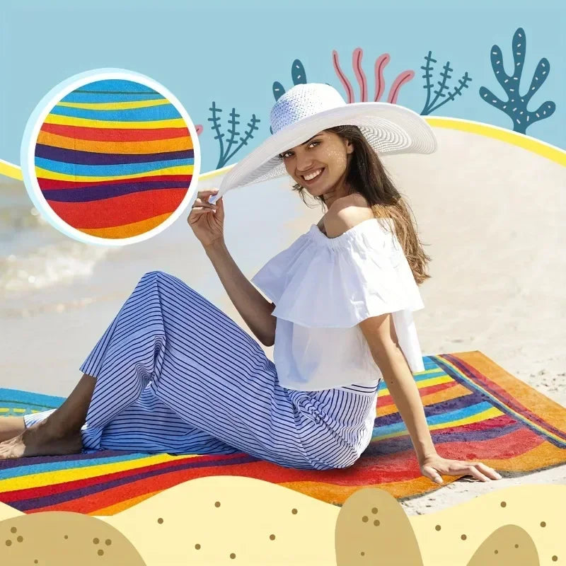Microfiber Quick-Dry Beach Towel for Swimming Gym Yoga Ultralight Portable Sports Towel with Pocket Super Absorbent  Beach Towel