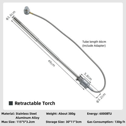 CAMPINGMOON XD-6-NE Torch spray Gun Outdoor Camping Stainless Steel Fire Torch Barbecue Point Carbon CampingGear Spray Gun