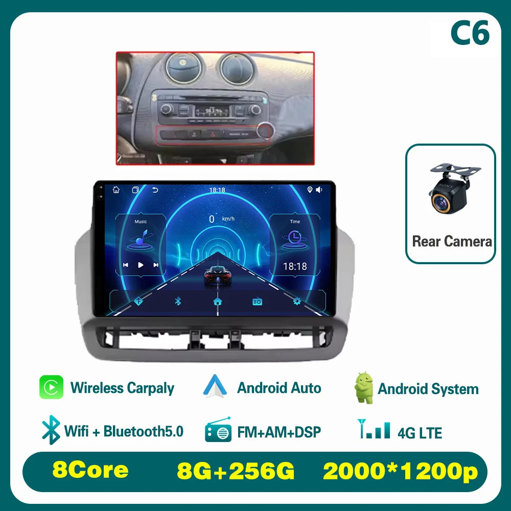 GPS Navigation QLED Touch Screen For Seat Ibiza 2012-2015 Android Auto Radio Car Multimedia Video Player 5G WIFI BT No 2din DVD