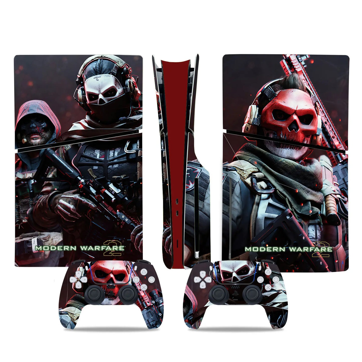 For PS5 Slim: Call of Duty Modern Warfare PVC Skin Sticker for Console & Controller Air-release Vinyl, Disc & Digital Edition