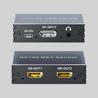 4K 60Hz DisplayPort Splitter 1 In 2 Out DP 1.4 MST Hub 1x2 Extend DP to HDMI Dual Monitor for Desktop Video Card to TV Monitor