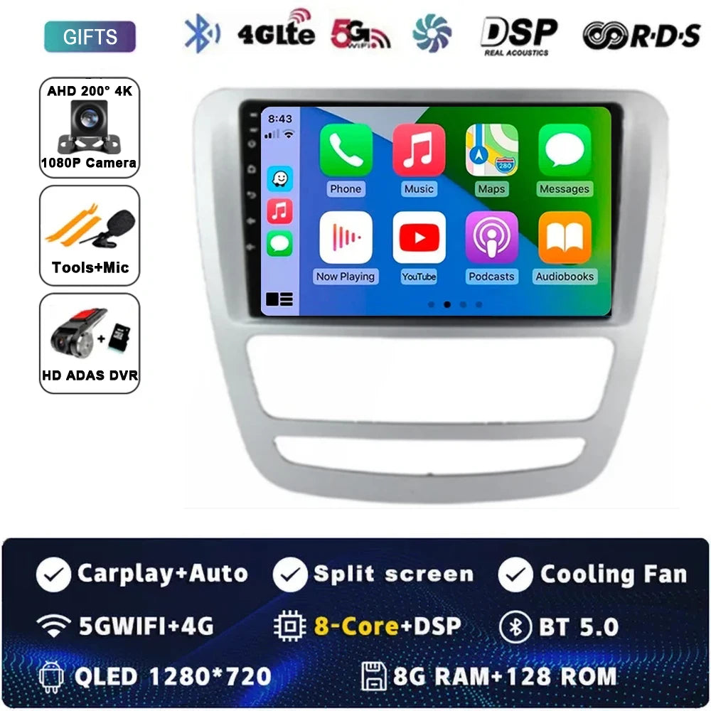 Android 14 GPS Navigation For JAC T6 T8 2015 2016 2018 2022 2021 Car DVD Player Headunit Radio Stereo Carplay Auto 360 Camera 4G