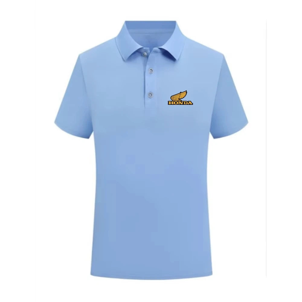 Honda Motorcycle 25 New More Men's POLO Shirt Riding Breathable Shirt Fashion Printed Urban Short Sleeve Loose Lapel Racing Suit