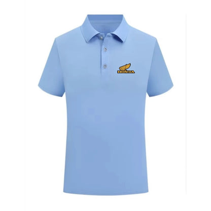 Honda Motorcycle 25 New More Men's POLO Shirt Riding Breathable Shirt Fashion Printed Urban Short Sleeve Loose Lapel Racing Suit