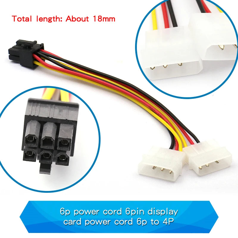 Power Supply Cable SATA Cable One Point Two 6P to IDE4/10/12P Pin Hard Drive Power Supply Cable Cord Adapter