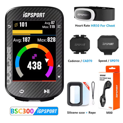 IGPSPORT Bsc300 Gps Bike Computer Wireless Speedometer GPS Navigation ANT Cadence Sensor IPX7 Waterproof Bicycle