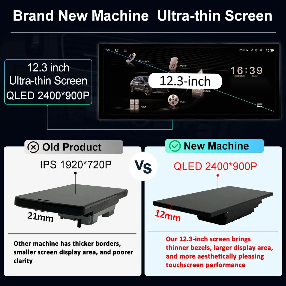 12.3 inch GPS Navigation Wireless Carplay Android 14 for Audi Q5 2009 - 2017 BT Car Multimedia Video Radio Player 4G Auto Tools