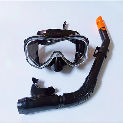 Professional Snorkel Set Full Face Mask Diving Goggles Equipment Deep Sea Suit Full Tempered Glass Dry Diving Glasses Adult
