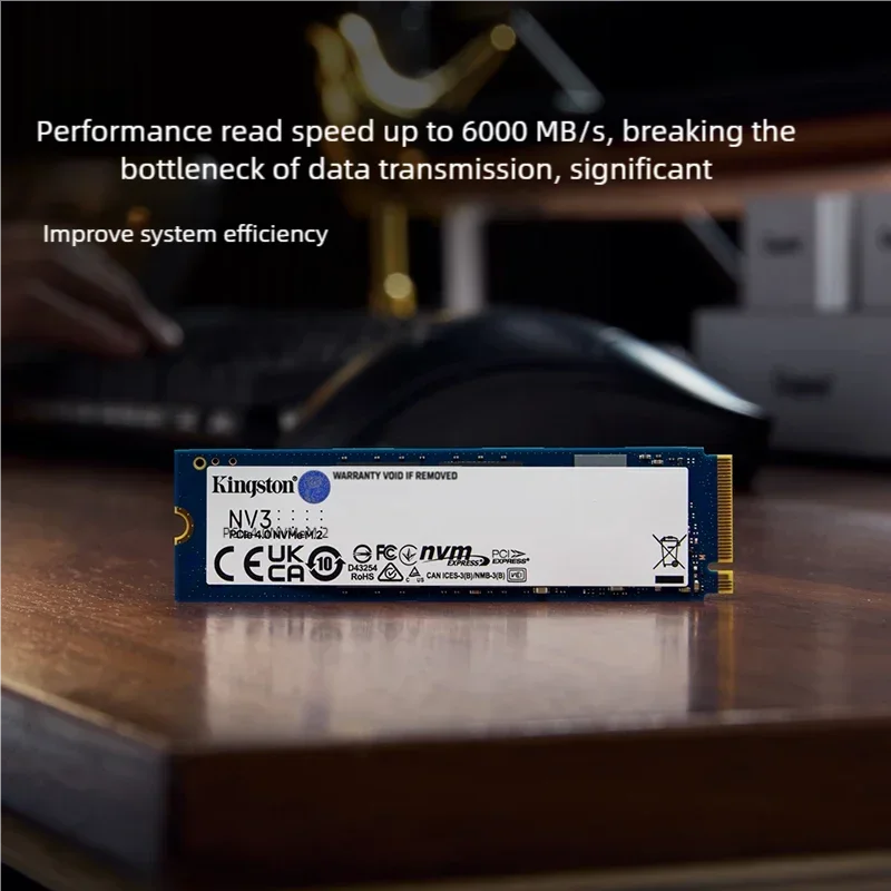 Kingston 1TB SSD Solid State Drive M.2 (NVMe PCIe 4.0 × 4) NV3 Series Read Speed 6000MB/s