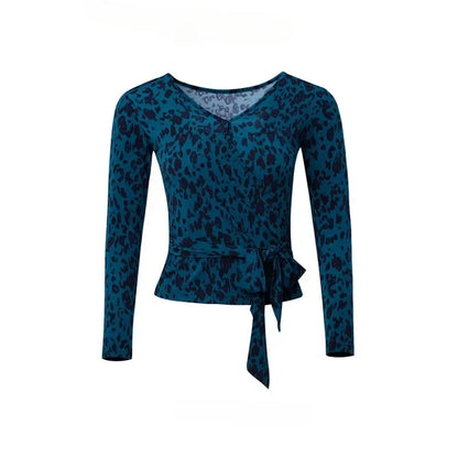 Top Female Adult Long Sleeve Latin Dance Dress Modern Dance Social Dress National Standard Practice Costume ropa mujer