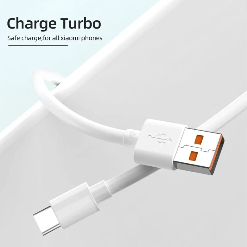 Original 120W USB Turbo Fast Charging Cable For Xiaomi mi 15 14 13 12 11 6A 67W Type C Cable Redmi Note 10 9 8 7 Pro K70 Poco X6