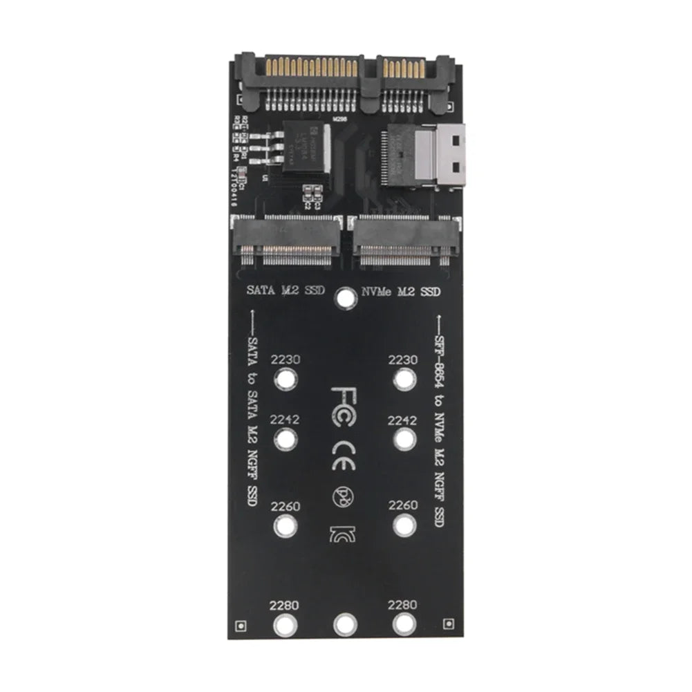 M.2 To SATA Adapter SFF-8654 To M2 NVME SSD 22Pin SATA To M2 Expansion Card 2 in 1 Combo Adapter Fit for Mainboard