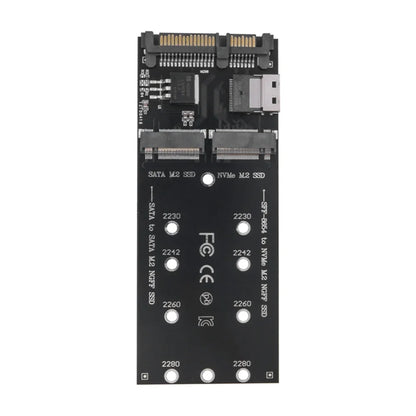 M.2 To SATA Adapter SFF-8654 To M2 NVME SSD 22Pin SATA To M2 Expansion Card 2 in 1 Combo Adapter Fit for Mainboard