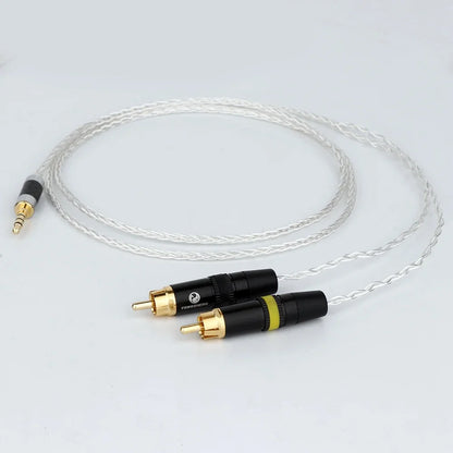 90degree 3.5mm jack to 2RCA audio cable HIFI stereo Audio Wire for amplifier, mobile phone, computer, desktop audio