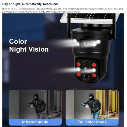 4G Camera Solar V380 Dual LensPIR Human Detection Night Vision Waterproof Security Video IP Camara 8MP 4K Battery CCTV Monitor