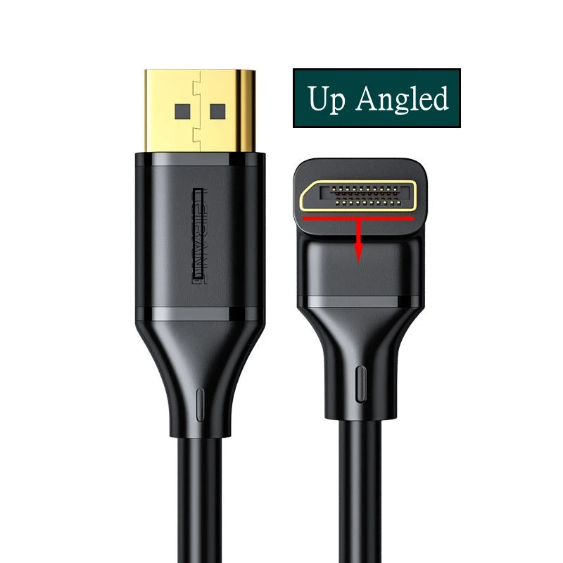 DisplayPort DP 1.4 Cable 90 Degree Angled hdmi 2.0v 8K 60Hz 4K 144Hz HDR High Speed 32.4Gbps Display Port Male To Male Cable