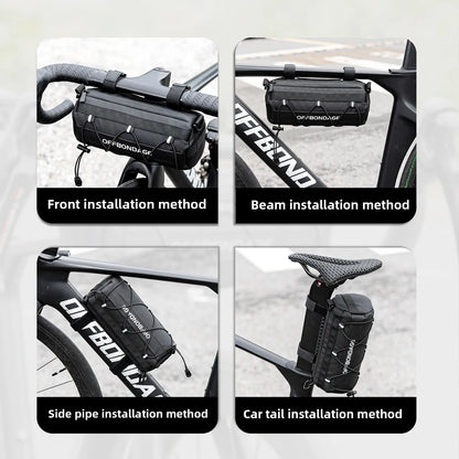 OFFBONDAGE Bike Bag Portable Handlebar Multi-purpose Large Capacity Backpack MTB Road Cycling Frame Tube Bag Elastic Band