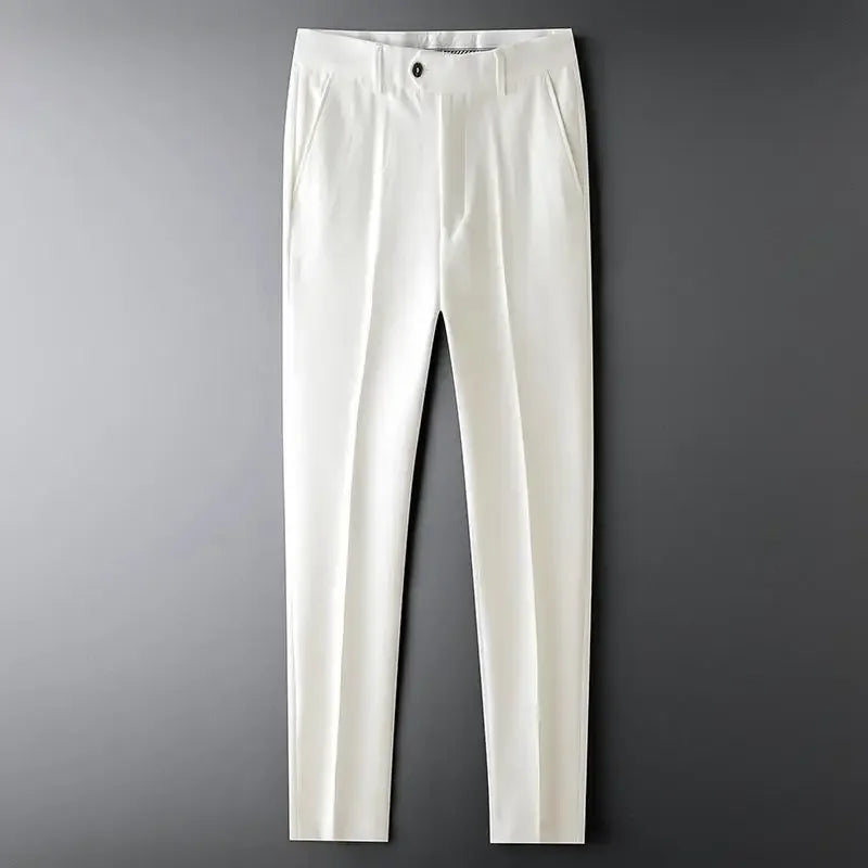 Draped Fluid Straight Trousers for Men Harem Pants Man Suits Suit Luxury Fabric Fashion Formal Thin Casual High Quality Dress Up