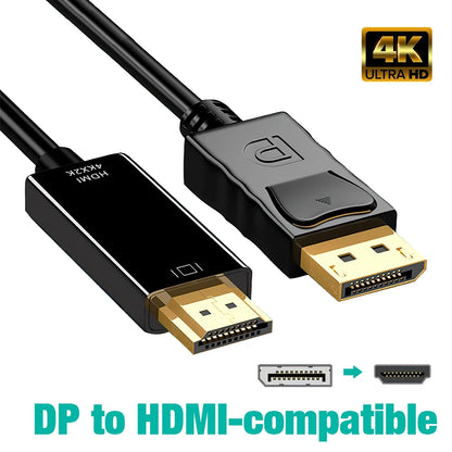 DisplayPort To HDMI Cable DP Male To Male VGA DVI HDMI Video Audio Cable 4K 1080P For Computer Laptop TV Projector Monitor 1.8m