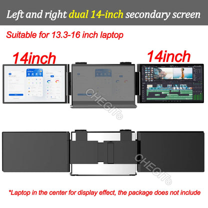 14" Portable dual monitor/Singel monitor , IPS screen USB-C/HDMI laptop extender for trading/programming/gaming Second display