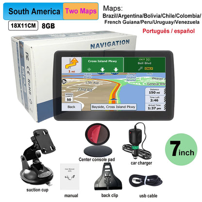 7 Inch GPS Navigation for Car Truck SAT NAV Accessories Tools  Navigator 2024 Free Update Europe North America Map 8GB FM Music