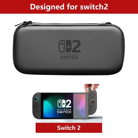 Slim Travel Carrying Case For Switch 2 Accessories, Waterproof EVA Hard Shell Protective Storage Hand Bag NS2