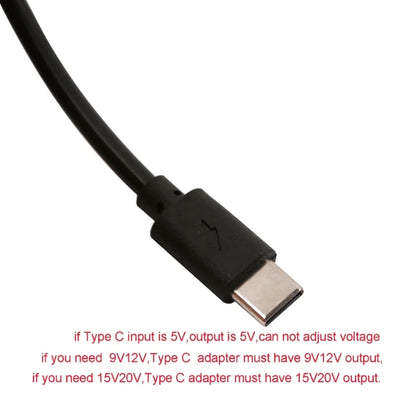 USB C to 5.5x2.1mm 5V 9V 12V 15V 20V Adjustable Voltages Cable for Router Laptop J60A