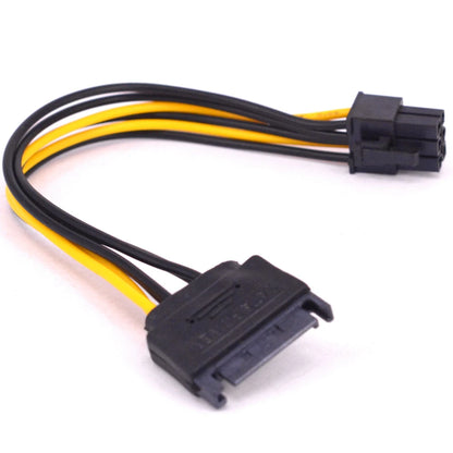 15pin Male SATA Power To 6pin Male PCI Express Adapter Cable For Video GPU Card 15 pin SATA Power Supply Cable Miner Mining
