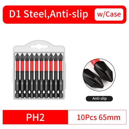 Anti-Slip and Shock-Proof Bits Screwdriver Bits,High Hardness Strong Magnetic 25/50/65/70/90/150mm PH2 Screwdriver Set