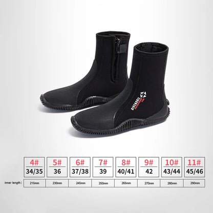 Neoprene 5mm Diving Boots Non-slip Adult Warm Thermal Patchwork Wetsuit Shoes Free Surfing Boots for Men Womens Swimming