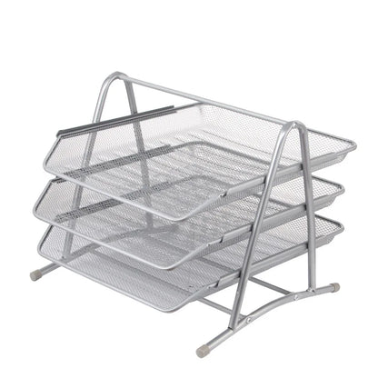 Office Supplies, Wire Mesh, Metal Three-layer File Rack, Data Tray Storage Rack, Data Tray Drawer Style