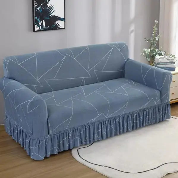 1/2/3/4 Seater Printed Sofa Skirt Cover Elastic Armchair Couch Covers for Living Room Furniture Protector