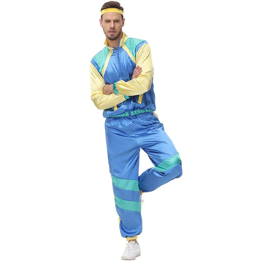 Men Vintage Hippie Costume for Adult Man Carnival Halloween Purim Party Role Playing Funny Retro 70's 80's Hippy Clothes