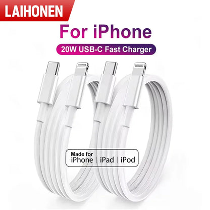 1-2PCS Original 20W PD USB Type C to Lighting Fast Charger Cable For Apple iPhone 14 13 12 11 Pro Max X XR 8 iPad Data Sync Line