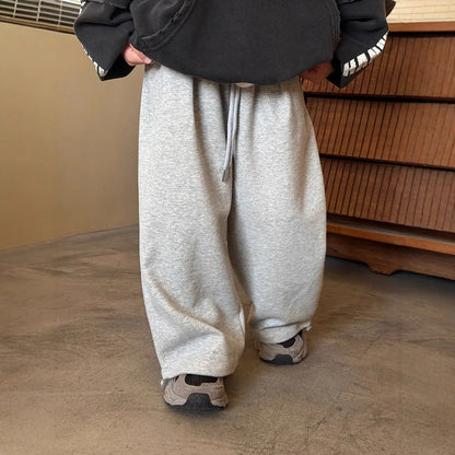 Children Clothes Boys Casual Pants Spring and Summer 2025 New Fashionable Solid Color Simple Kids Loose Simple Full Length Pants