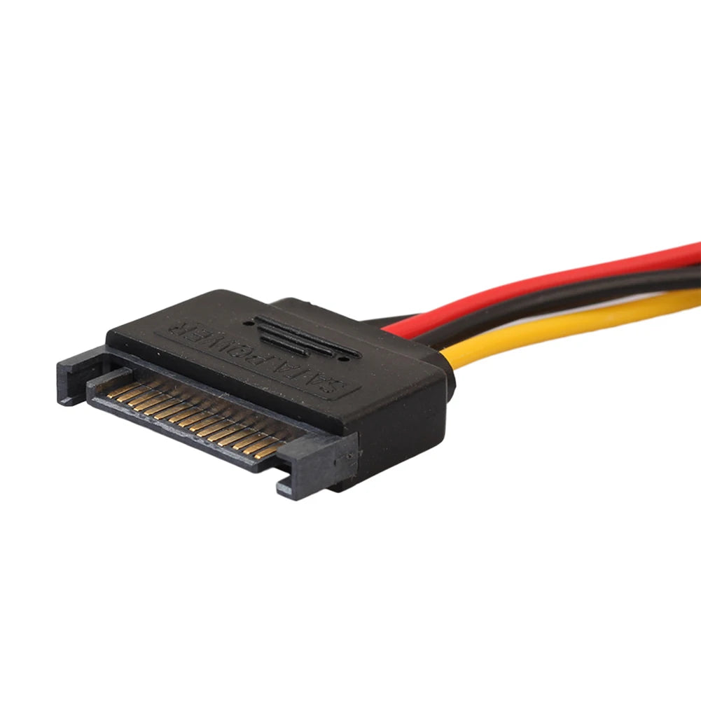 0.2m SATA 15-Pin Male to Molex 4-Pin Female Power Cable for PCe Riser BTC Mining