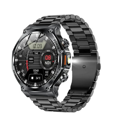 Smart Watch AK82 Men Outdoors Sports Fitness Tracker LED Flashlight BT Calling Health Monitoring 800Mah Large Battery Smartwatch