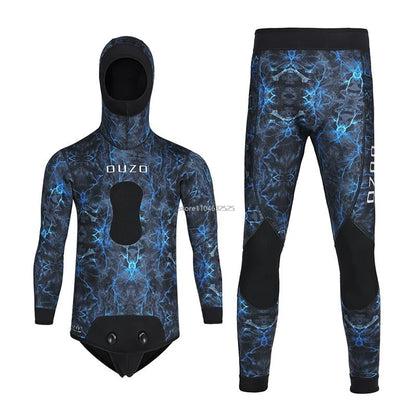 5mm Neoprene Wetsuits Suits Split Camo Spearfishing Diving Suit Fishing Surfing Snorkeling Kayaking Adult Full Body Thermal