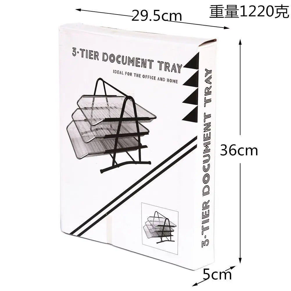Office Supplies, Wire Mesh, Metal Three-layer File Rack, Data Tray Storage Rack, Data Tray Drawer Style