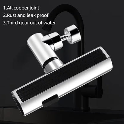 Kitchen and bathroom new multi-function waterfall three mode universal rotary extension faucet splash proof nozzle sink