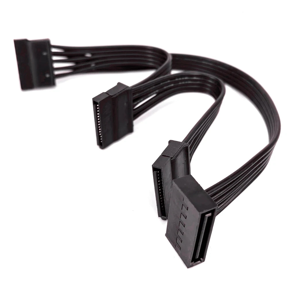 15PIN SATA Power Supply Cable To 2 SATA Mining Extension Cable For Hard Disk HDD Power Cable For SSD PCIE WLAN Adapter Card