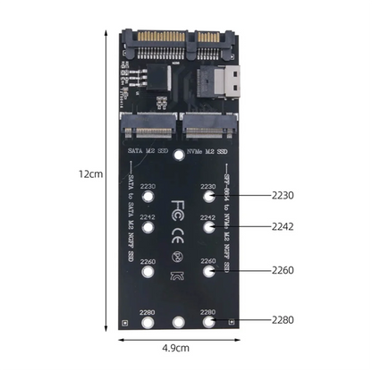T35C M2 SSD Adapter M.2 SATA Ngff SSD to SATA + M2 NVME SSD to SFF-8654 Converter SATA to M2 Expansion Card